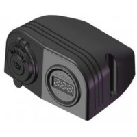 FEMALE CIG SOCKET & VOLT METER SURFACE MOUNT