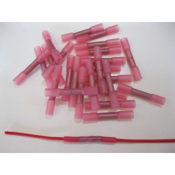 RED IN-LINE / BUTT CONNECTORS HS 25PCS