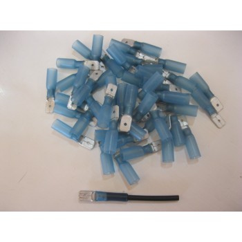 HS BLUE MALE SPADE.  6.3MM 50PCS