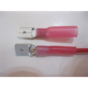 HS RED MALE SPADE   6.3MM  50PCS