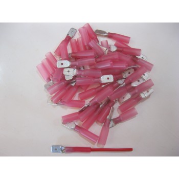 HS RED MALE SPADE   6.3MM  50PCS