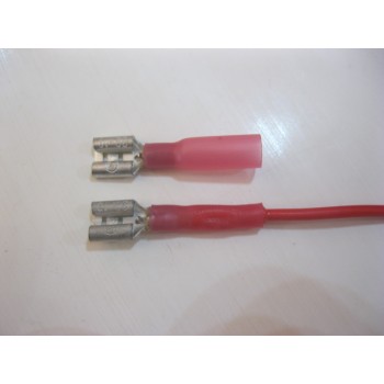 HS  RED FEMALE SPADE.  6.6MM 25 PCS