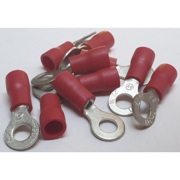 RED RING TERMINAL 4MM X 10 PCS