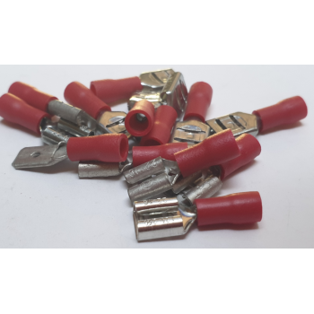RED SEMI INSULATED FEMALE SPADE 100 PCS