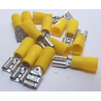 YELLOW SEMI INSULATED FEMALE SPADE 100 PCS