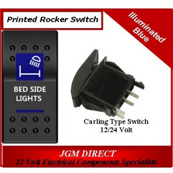 'BED SIDE LIGHTS' SWITCH ILLUMINATED BLUE