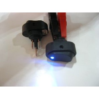 OVAL ROCKER SWITCH 12 VOLT  ILLUMINATED BLUE