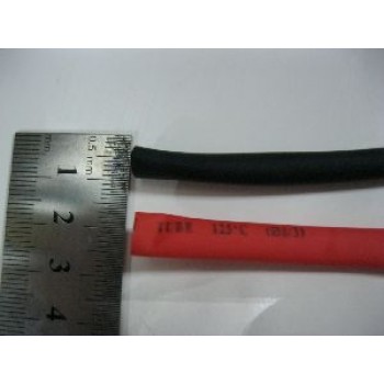 8MM HEAT SHRINK ---  1 METRE BLACK + 1 METRE RED