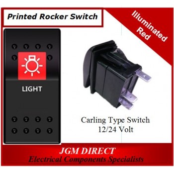 'LIGHT' SWITCH ILLUMINATED RED