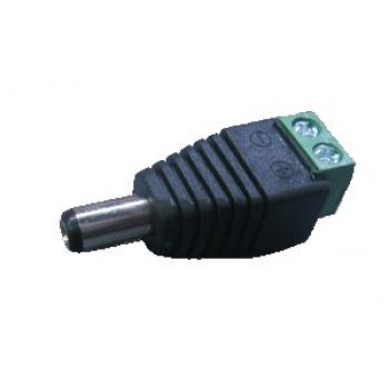 DC CONNECTOR: 5.5 x 2.1MM MALE PLUG SCREW CONNECT