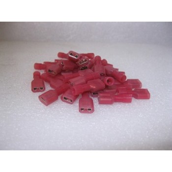 NYLON RED FEMALE SPADE TERMINAL 25 PCS