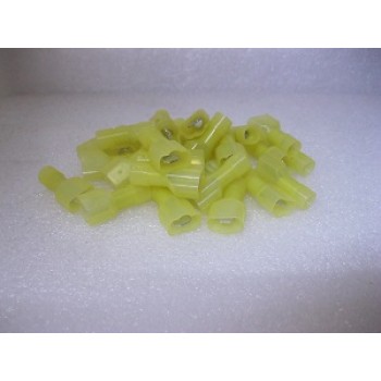 NYLON YELLOW MALE SPADE TERMINAL 25 PCS