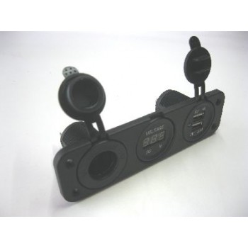FEM CIG SOCKET +VOLT METER +USB PANEL MOUNT WITH FACE PLATE