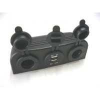 FEMALE CIG SOCKET X 2 +USB SURFACE MOUNT