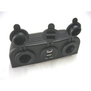 FEMALE CIG SOCKET X 2 +USB SURFACE MOUNT