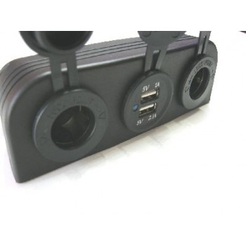 FEMALE CIG SOCKET X 2 +USB SURFACE MOUNT