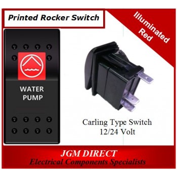 'WATER PUMP' SWITCH ILLUMINATED RED